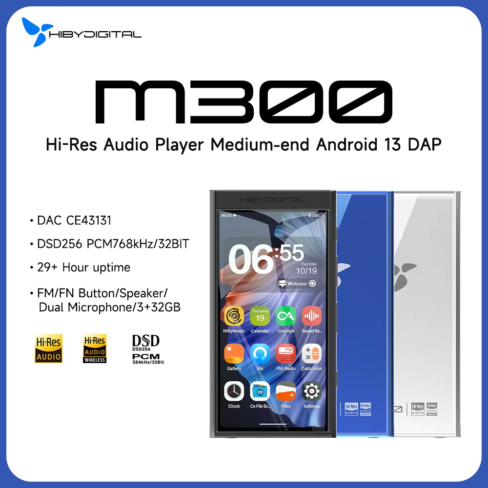 HiBy Digital M300 MP3 Player with Android 13