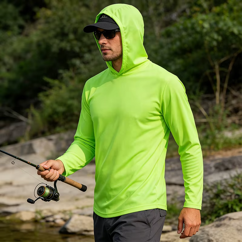 mens quick dry long sleeve hoodie shirts 6 pack front view
