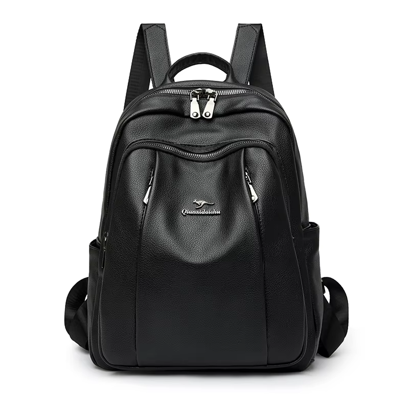 Womens Leather Backpack Large Capacity Travel Bag Korean Fashion Luxury School Shoulder Bag