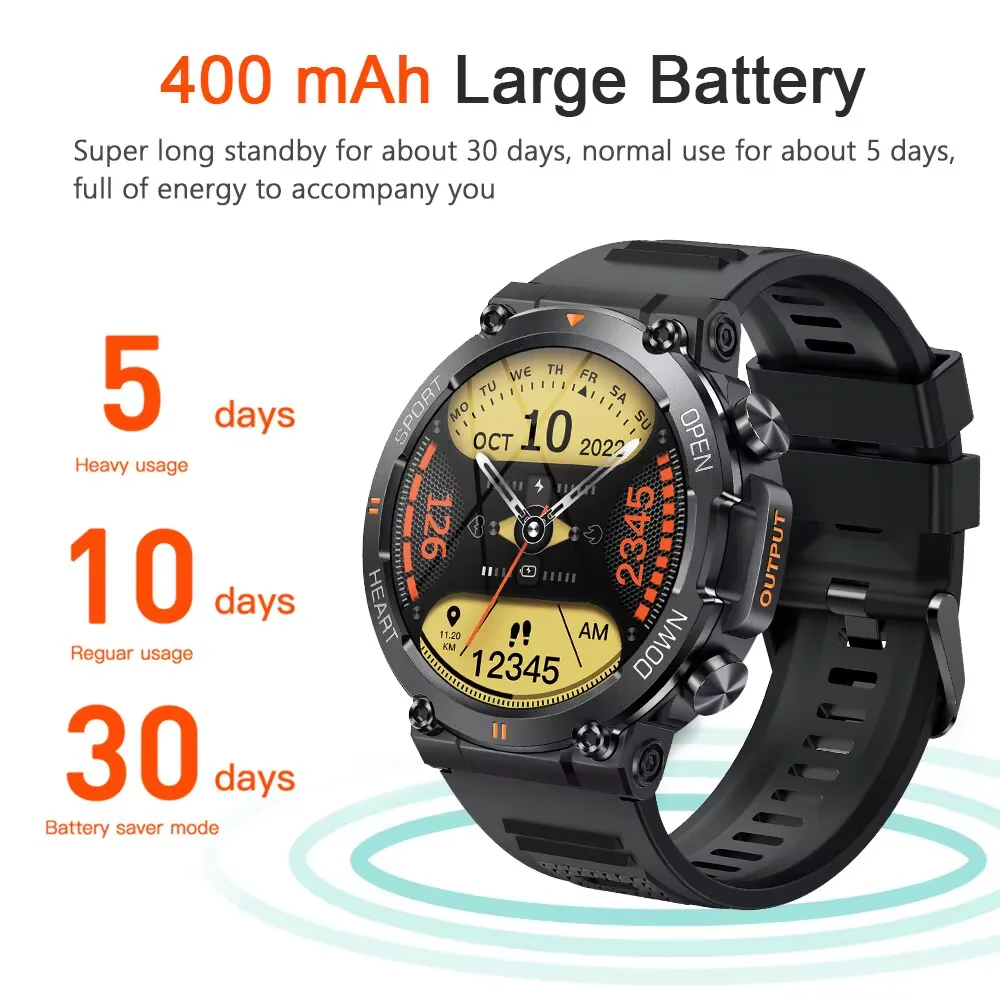 MEVADEN MD56 Bluetooth smartwatch close up showing sharp HD display detail