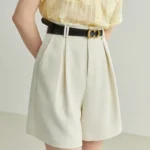 FSLE women casual shorts side view loose fit silhouette