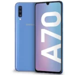 Samsung A70 unlocked dual SIM smartphone showing 32MP camera back panel