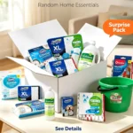 Household cleaning supplies blind box mystery gift showing random floor cleaning items
