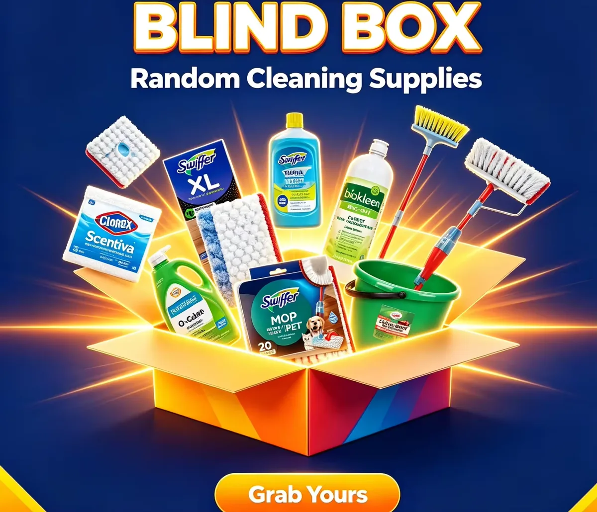 Floor cleaning supplies showing mop refill wet and dry pads from mystery selection